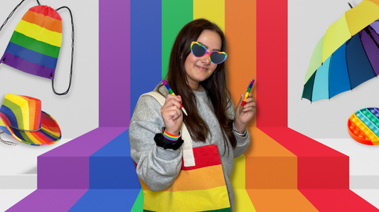 Spread the love with branded pride merchandise.
